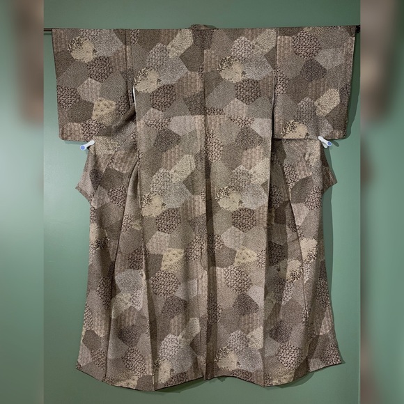 Authentic Japanese Kimono | Vintage | Komon | Silk Plants Flowers Kiribame Style - Picture 3 of 8